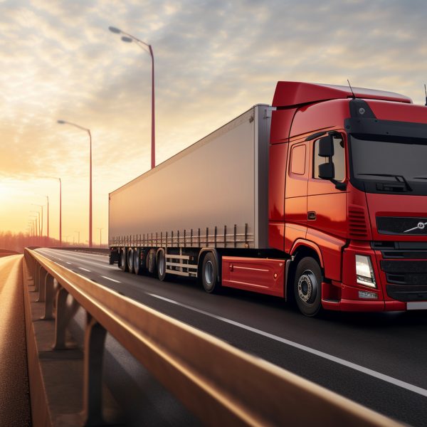 Vecteezy a cargo truck with a container is seen driving across a 27843401 600x600
